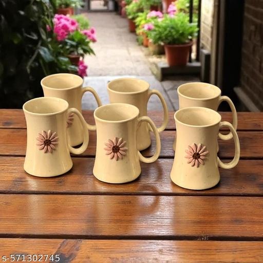 Handmade Floral Ceramic Coffee Mug | Daisy Flower Tea Cup | Aesthetic Artisan Drinkware